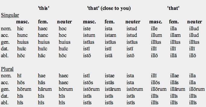 accusative singular latin endings